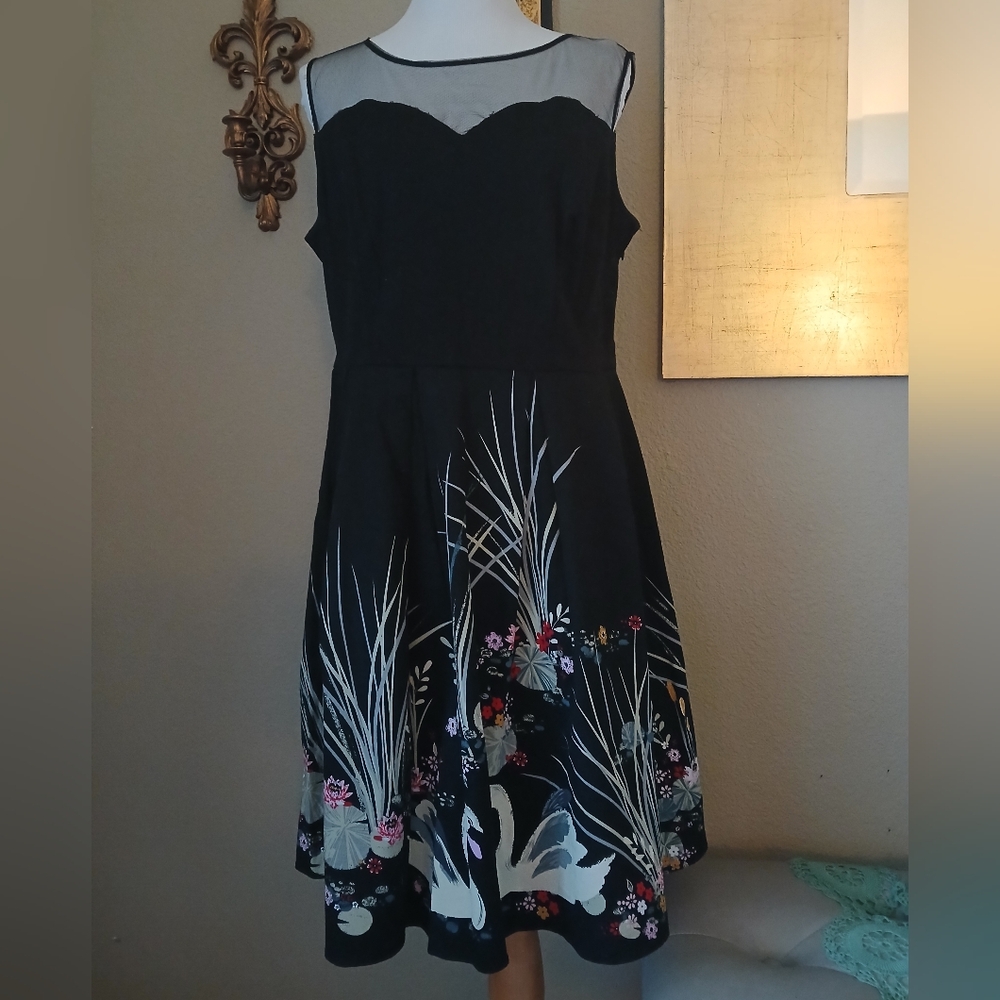 Belle Poque Elegant Black Embroidered Dress